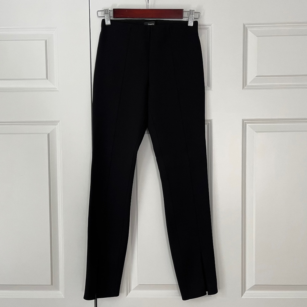 NEW Theory Split Hem Slit Legging in Scuba - Black